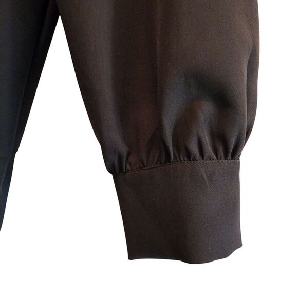 Zara Flare Shift Mini Cocktail Dress Women's Size M Black Long Sleeve Polyester - Picture 6 of 11